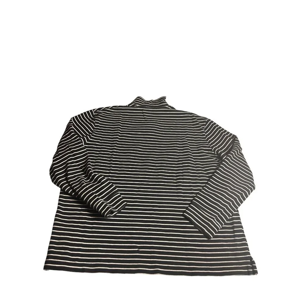 Polo Ralph Lauren 1/4 Zip Striped Black/White Pullover Mens XXL Cotton preppy